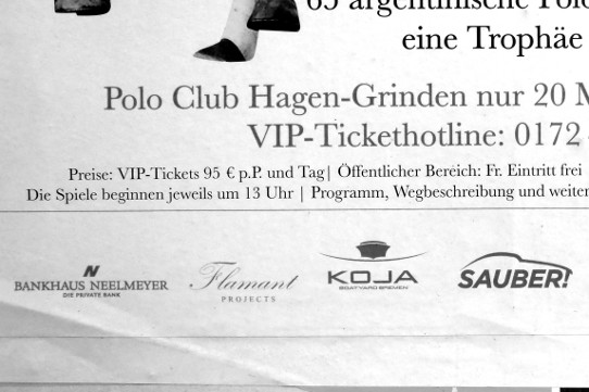 Detail aus einem Werbeplakat für ein Pferdesport-Turnier