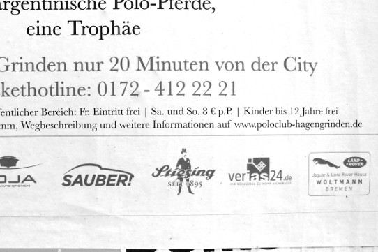Detail aus einem Werbeplakat für ein Pferdesport-Turnier