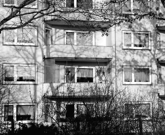 Balconies at the rear of a block of flats