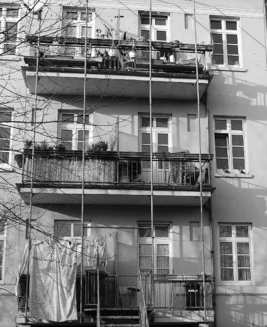 Rear of a block of flats
