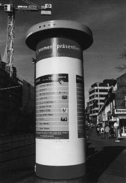 Litfa&szlig;s&auml;ule mit Bremen-Werbung