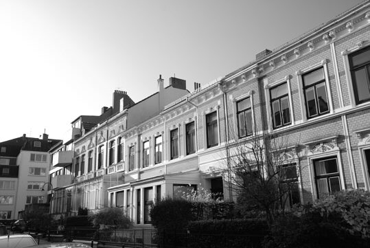 Expensive old buildings in a close to downtown quarter in Bremen