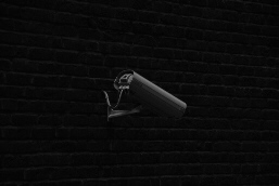 A surveillance camera on the rear of the City Parliament of Bremen