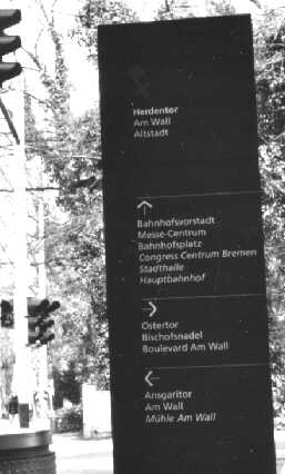 Touristische Hinweisschilder in Bremen