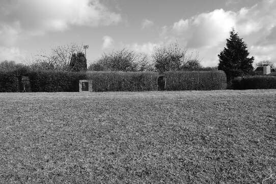 In the middle of the outer embankment slope