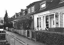 Blick auf meine Seite des Diemelweges in Klein Mexiko, Bremen