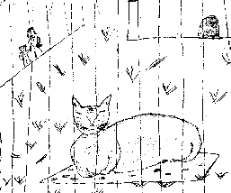 Katze hinter Gittern